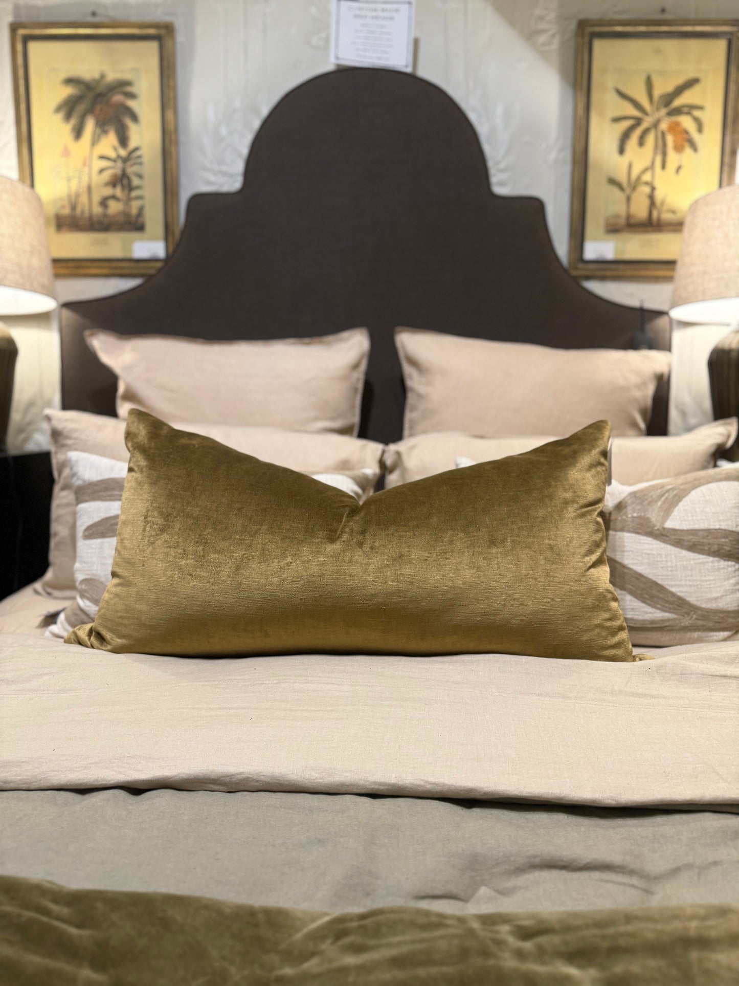 Oversized Gold Velvet Bolster Cushion