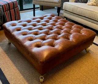 Leather Chesterfield Ottoman
