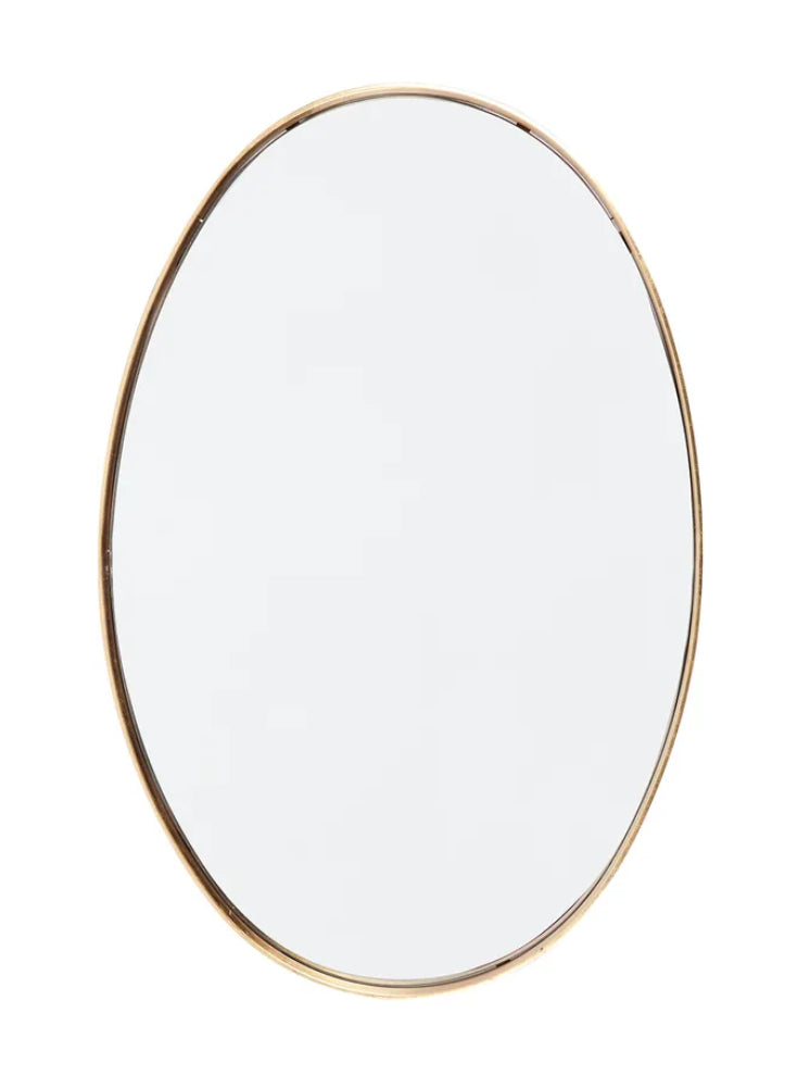 Gold Leaf Oval Wall Mirror