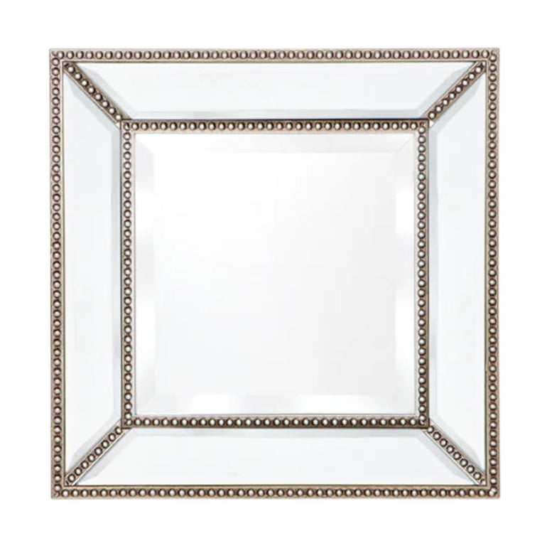 Square Beaded Wall Mirror