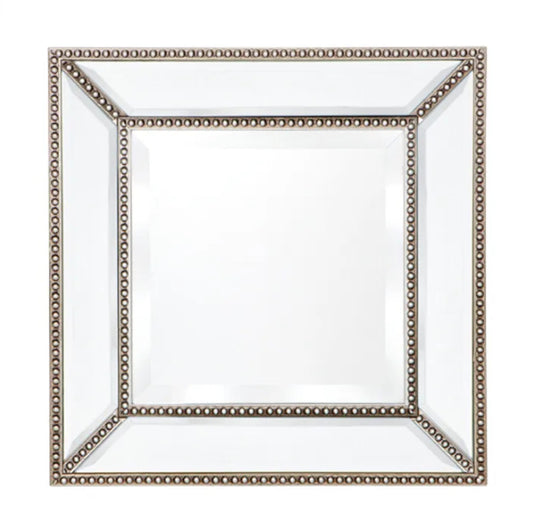 Square Beaded Wall Mirror