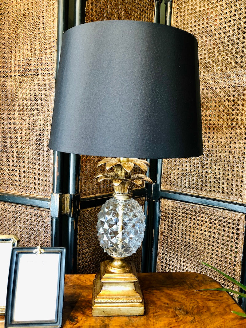 Brass & Glass Pineapple Table Lamp