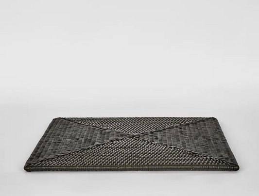 Rattan Square Placemat - Black