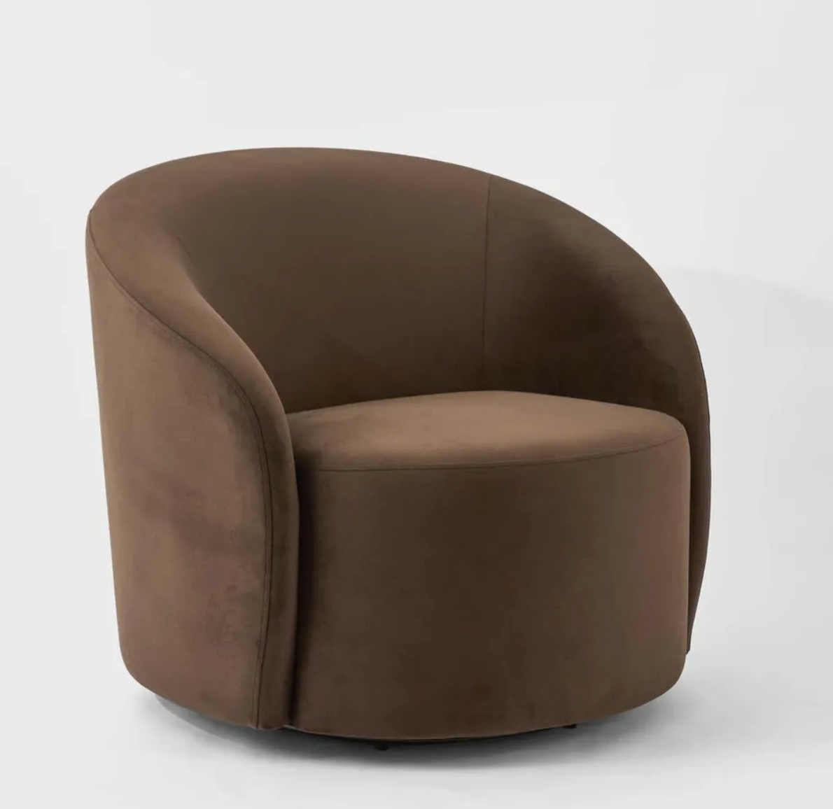 Chocolate Velvet Swivel Armchair