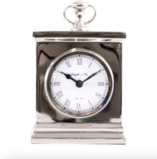 Silver Mantle Clock Large