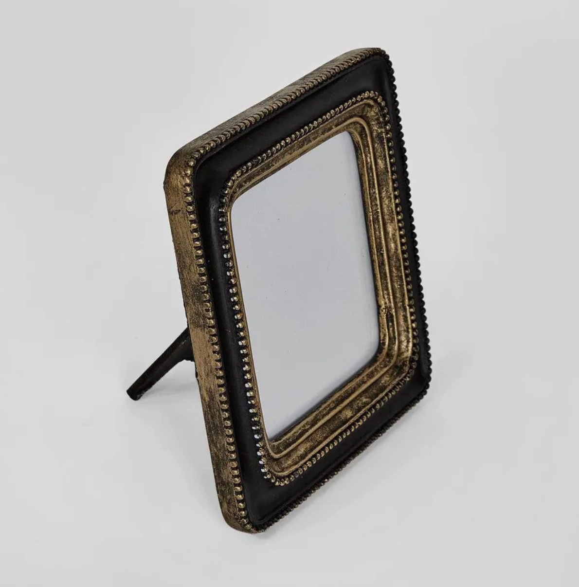 Black and Gold Beaded Square Photo Frame