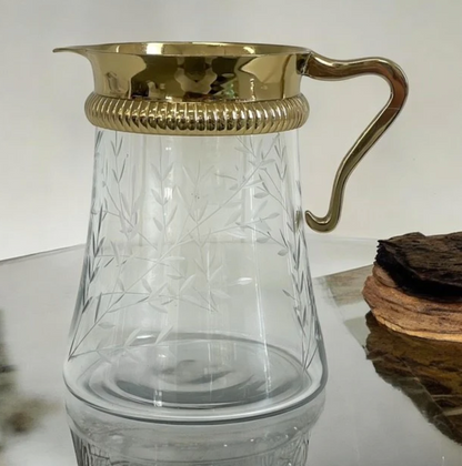 Jupiter Jug - Gold with Etched Glass