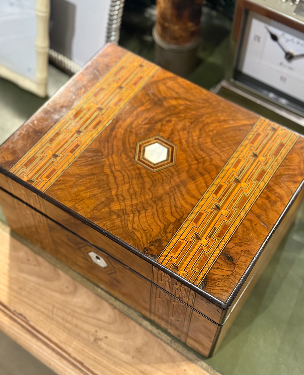 Antique Inlaid Writing Slope C1910