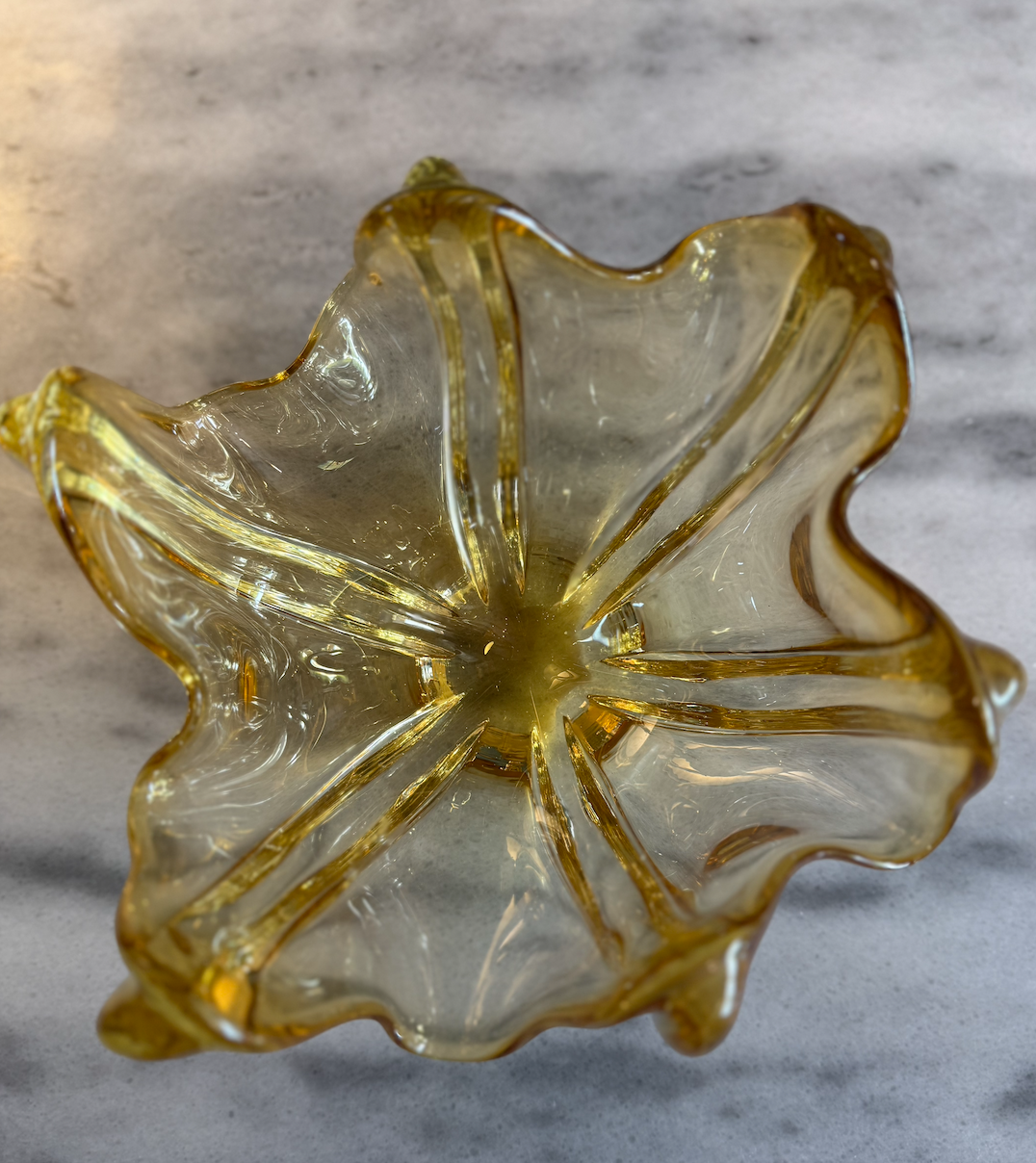 Vintage Amber Art Glass Bowl