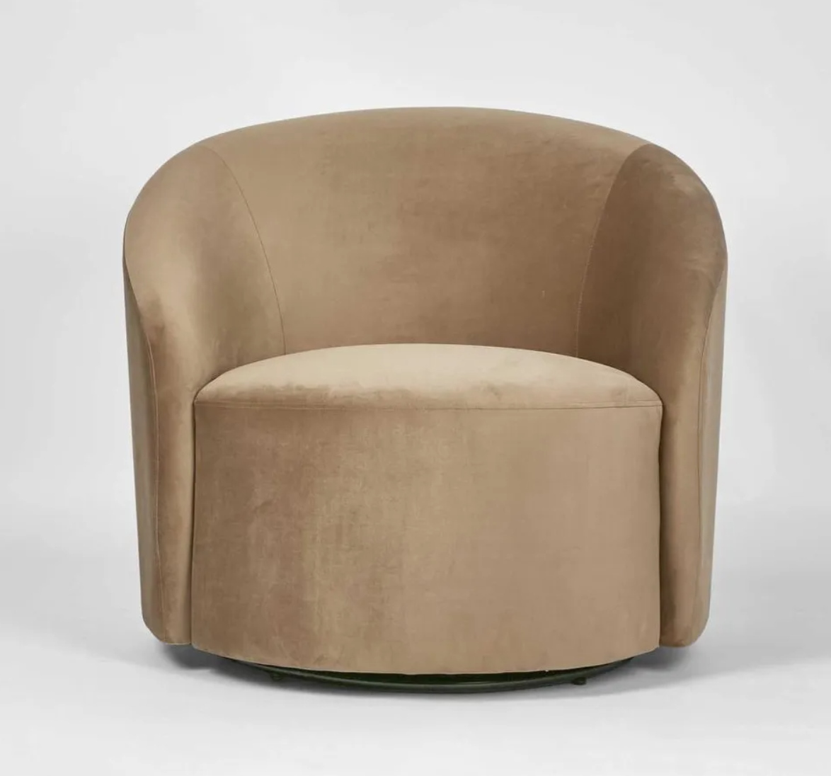 Toffee Velvet Swivel Armchair