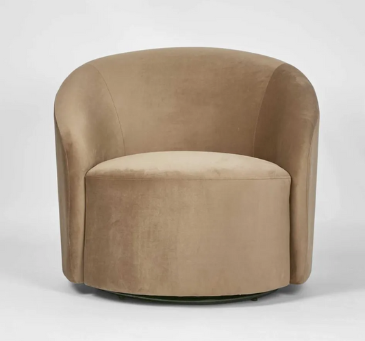 Toffee Velvet Swivel Armchair
