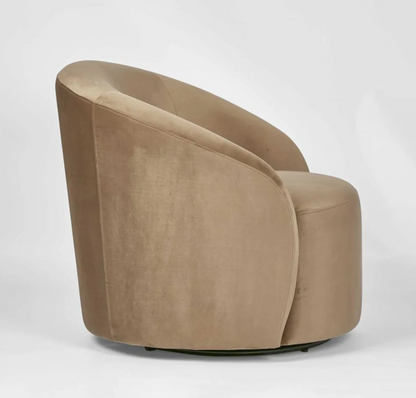 Toffee Velvet Swivel Armchair