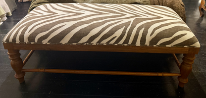 Upholstered Ottoman with Ralph Lauren Fabric