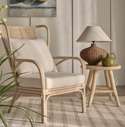 Rattan Lamp with Base & Shade