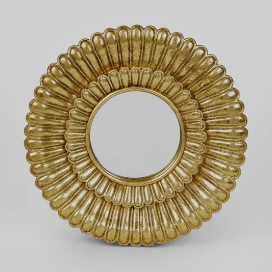 Gilt Round Deco Mirror