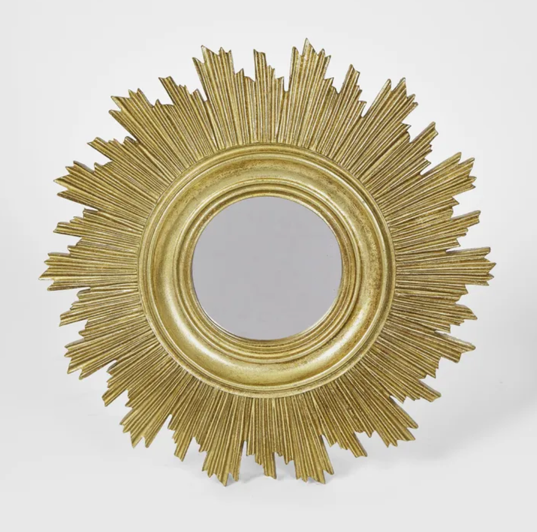 Sunburst Gilt Round Deco Mirror