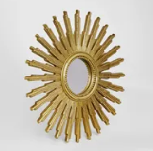 Sunburst Gilt Round Deco Mirror - small