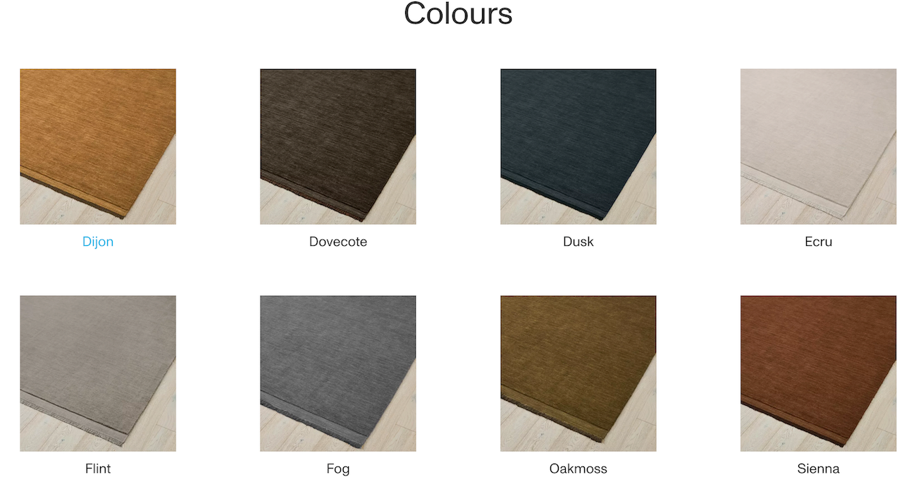 SILVIO x 8 Colours. Available in 2m x 3m & 3m x 4m