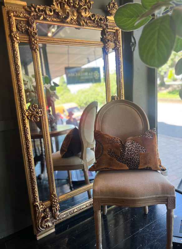 Vintage Foyer Mirror with Gold Floral Detail