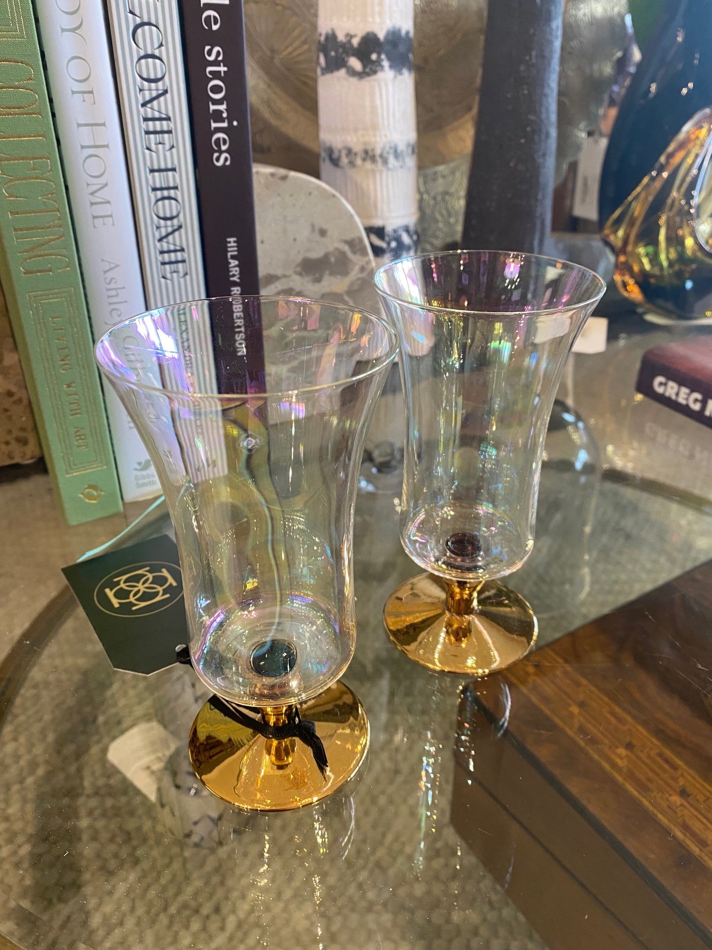 Vintage Mid Century Harlequin Glasses - Set of 2