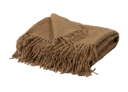 Alpaca Boucle Throw - Tan