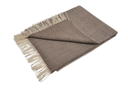 Alpaca Throw - Brown/Cream