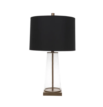 Aspen Antique Gold Table Lamp with Black Linen Shade