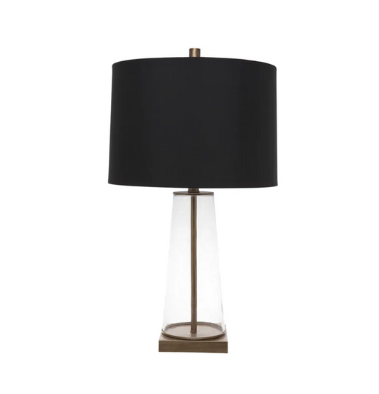 Aspen Antique Gold Table Lamp with Black Linen Shade