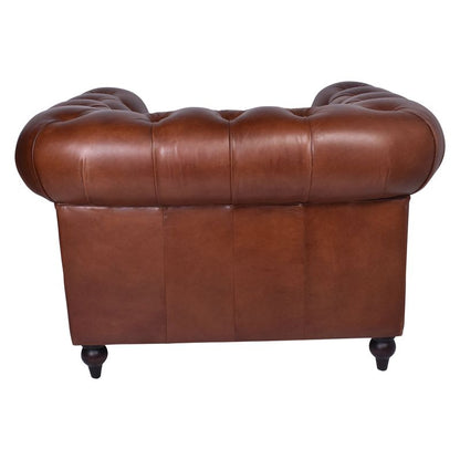 Aged Leather Chesterfield Armchair