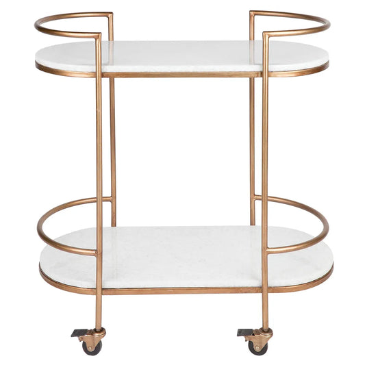 Antique Gold and Stone Bar Cart