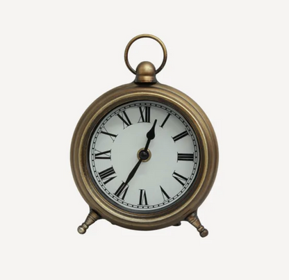 Desk / Bedside Table Clock Antique Gold