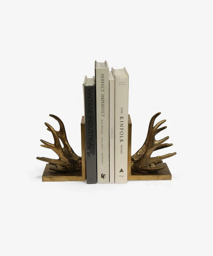 Antler Bookends in Antique Gold