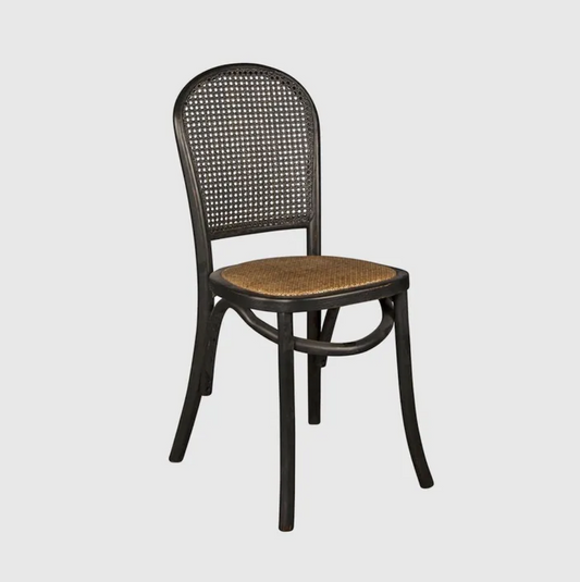 Provincial Rattan Black Oak Dining Chair