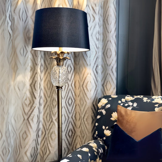 Brass & Glass Pineapple Floor Lamp