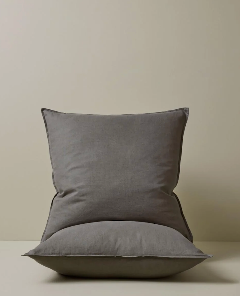 Ravello French Bed Linen - Charcoal (Dark Gray)