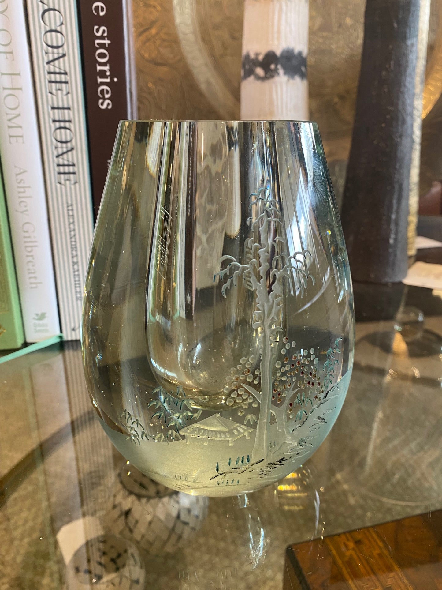 Vintage Chinese Glass Vase