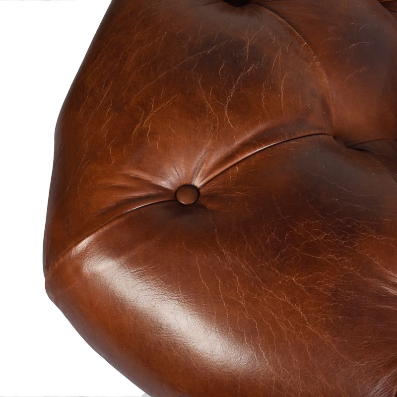 Aged Leather Chesterfield Armchair