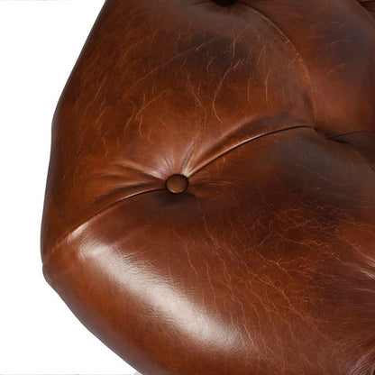 Aged Leather Chesterfield Armchair