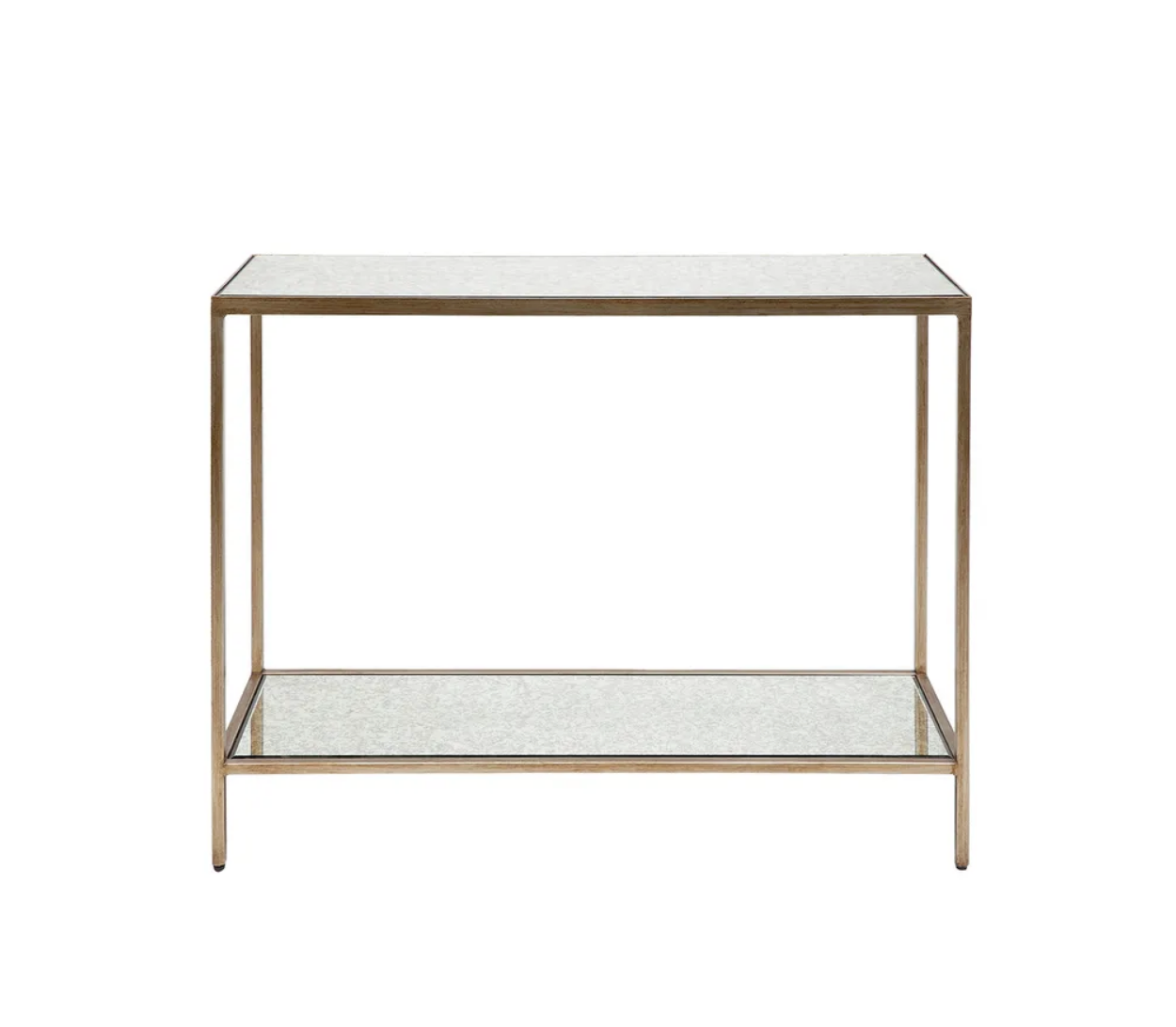 Cocktail Mirrored Console Table - Small Antique Gold