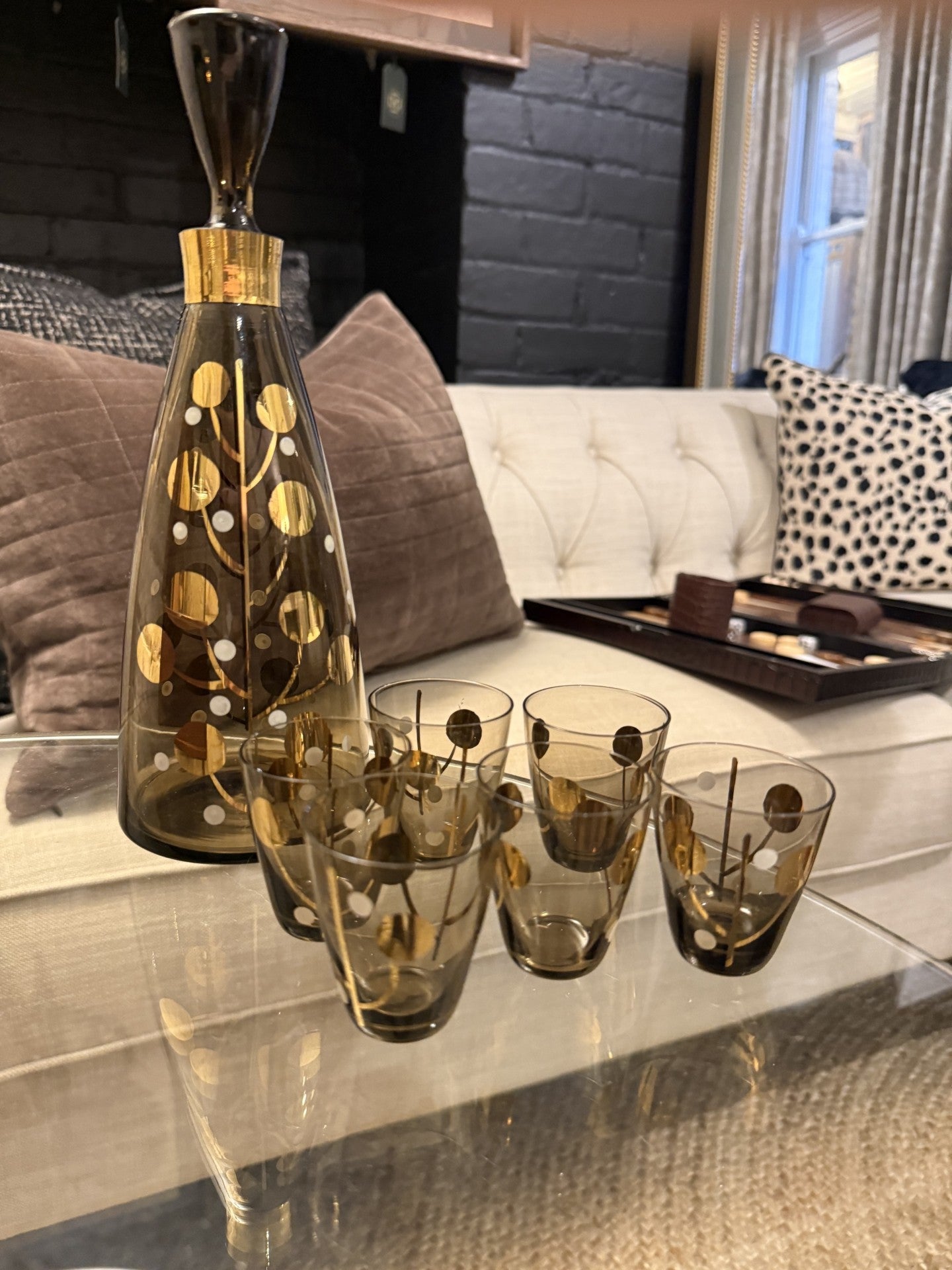 Retro Decanter and Glass Set
