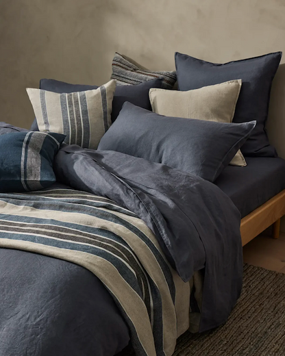 Ravello French Bed Linen - Denim (Blue)