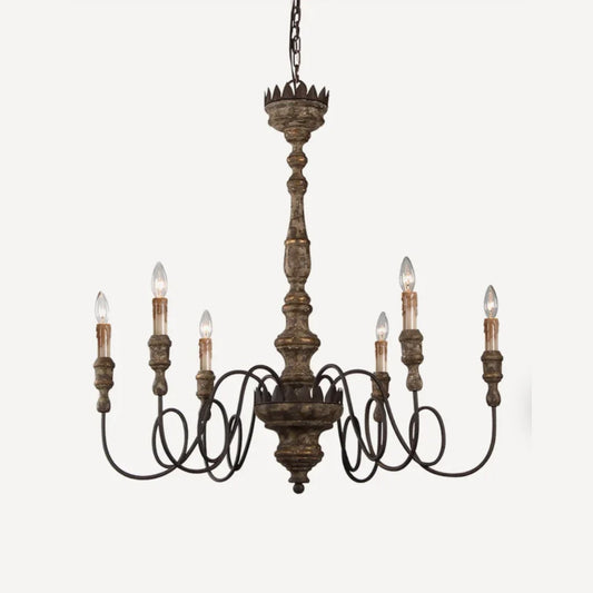 Elyse Rustic Iron Candle Chandelier