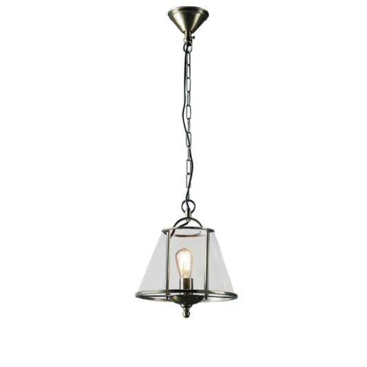 Glass & Antique Silver Pendant Light