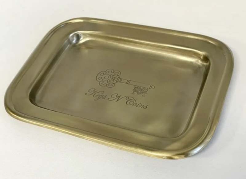 Keys and Coins Tray Gold Finish
