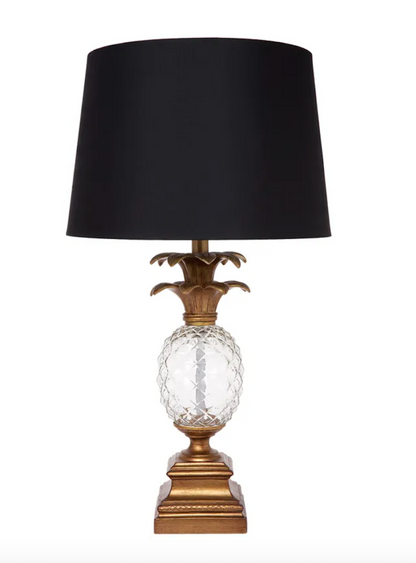 Brass & Glass Pineapple Table Lamp