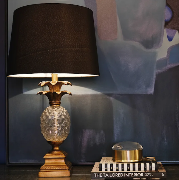 Brass & Glass Pineapple Table Lamp