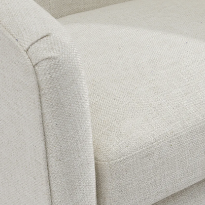 Natural Linen Mid - Century Style Arm Chair