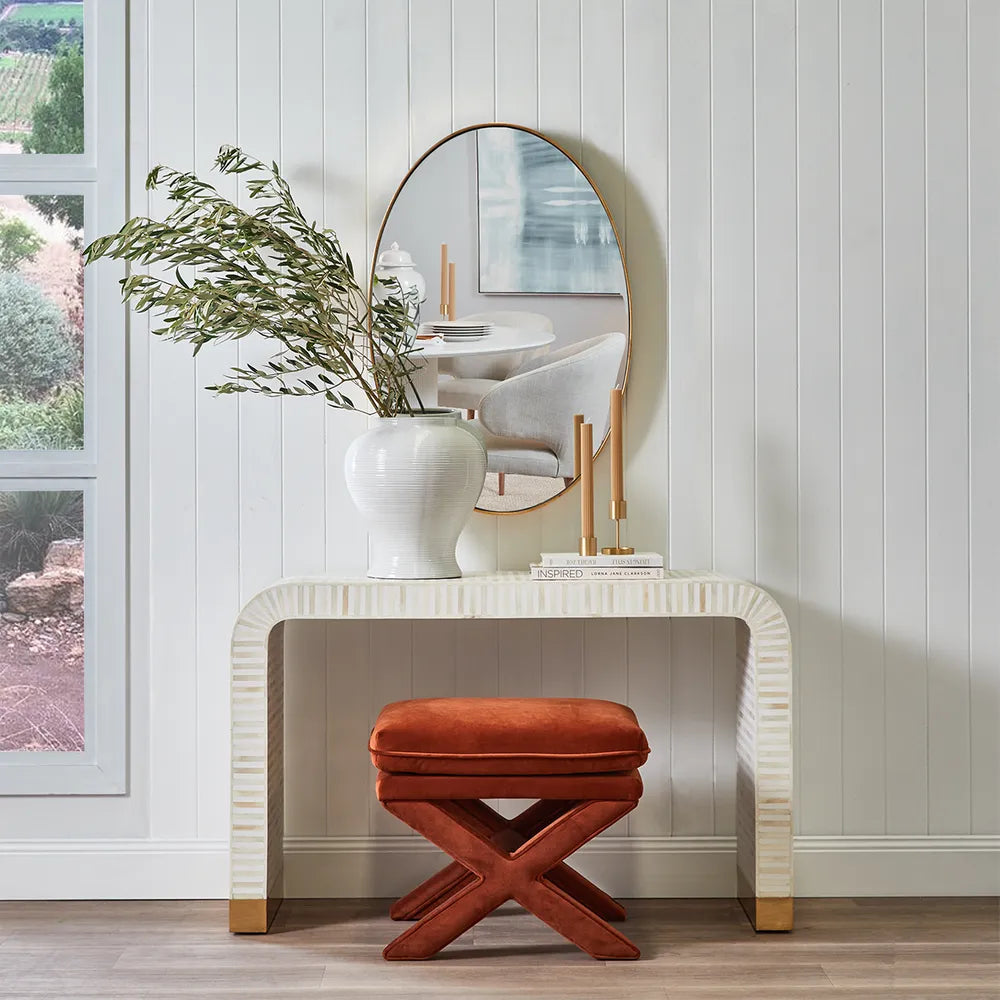 Gold Leaf Oval Wall Mirror
