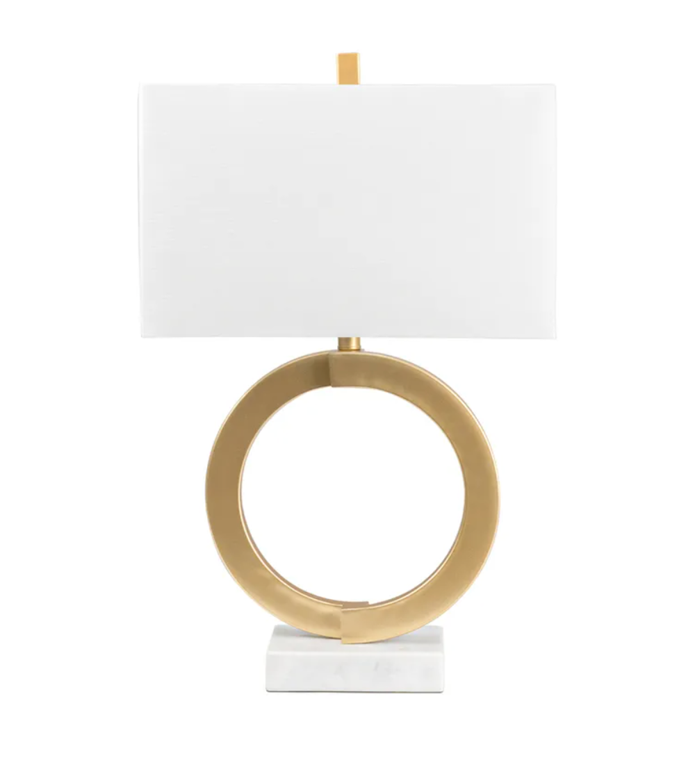 Gold Metal & Marble Table Lamp