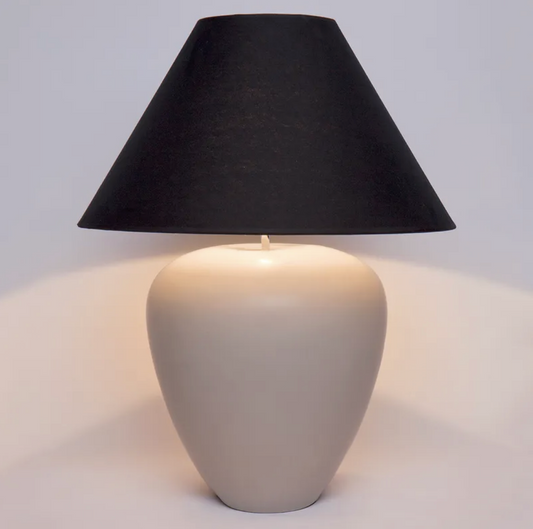 Picasso Table Lamp Natural Ceramic Base with Black Shade